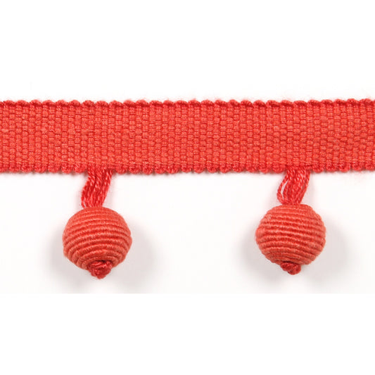 Le Lin Beaded Fringe Cark Coral - Fabricforhome.com