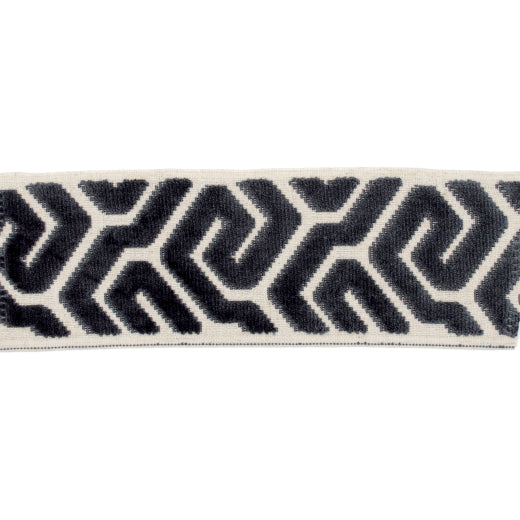 Europatex Agos Fossil Black Greek Key Decorative Tape Trim