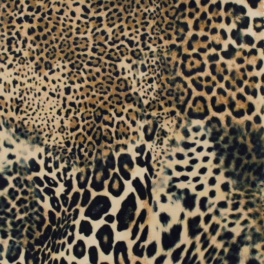 Black Leopard Animal Print Fabric